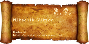 Mikschik Viktor névjegykártya